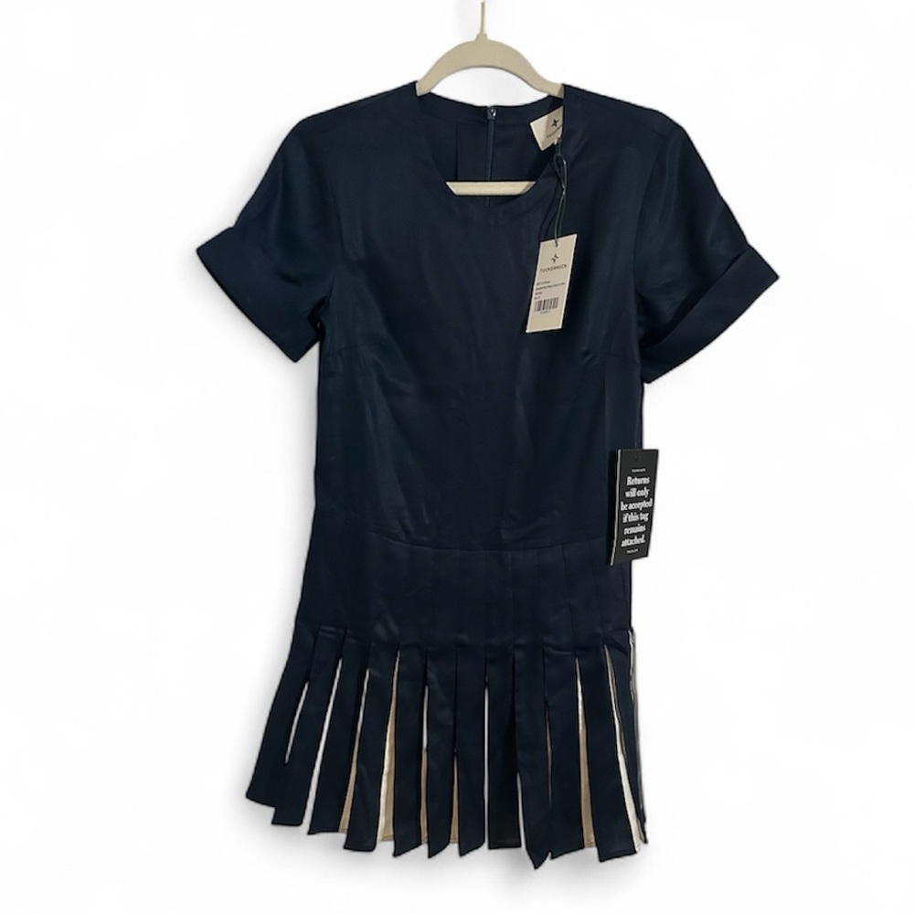 Tuckernuck Navy Pleated Mini Dress - Picture 2 of 11